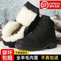 Huili official new light winter boots men's northeast wool one boots winter plus velvet padded warm cotton shoes dad