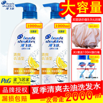 Haifei Silk Refreshing Oil-removing Lemon Shampoo 1000ml*2 Anti-dandruff and anti-itching shampoo for men and women large capacity