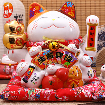 Shake hand fortune cat ornaments front desk large shop opening gift electric automatic beckoning cat ceramic creative