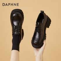 Daphne womens shoes 2022 spring autumn new thick bottom Inlan wind big head shoes small leather shoes woman high heel lefoe shoes single shoes
