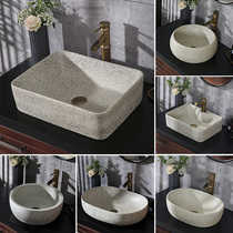 Frosted creative table basin Vintage square imitation stone wash basin Bathroom Outdoor balcony household washbasin pool