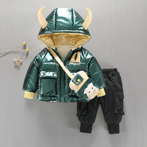 Baby cotton-padded suit 2021 Winter new baby padded jacket for boys plus velvet padded warm baby baby cotton jacket