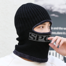 Winter northeast plus velvet warm riding hat male thick face wool hat neck sleeve head conjoined knitted hat female