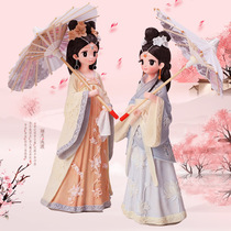 Costume Hanfu girl small ornaments Court antique doll Girl heart Bedroom room decoration Chinese style decorations
