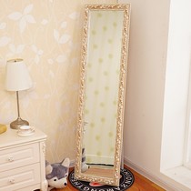  Full solid wood full-length mirror wall-mounted can block thin and high fitting mirror Clothing store vertical full-length mirror floor-to-ceiling mirror household