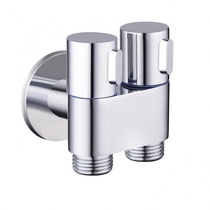 One-in-two-out double control angle valve Brass three-way one-in-two double-headed double-use mini washing machine multi-function faucet