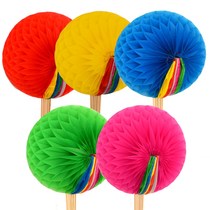 Hand-turned flower garland School large group exercise games opening ceremony props Multi-color flower props color-changing fan