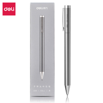 Deli gel pen Rotating metal rod signature pen Carbon pen 0 5mm student office business pen Gift prize free lettering