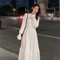 Dress 2021 new year spring and autumn temperament gentle style French waist slim white dress fairy dress