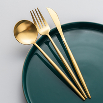 Mooney Portuguese gold Western tableware high-grade 304 stainless steel knife fork spoon Steak knife coffee spoon