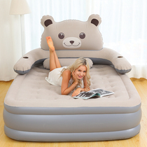 Single household folding bed Air cushion bed thickened and high double lazy bed Ground shop air bed Bear air bed