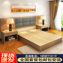 Hotel bed custom hotel furniture Apartment standard room full set of plate double hotel rooms simple modern furniture bed