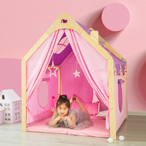 Childrens indoor bed tent kids game wooden house baby toy secret base princess girl Home House
