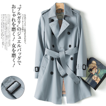2021 autumn and winter New slim waist windbreaker female long temperament small man high casual coat Spring