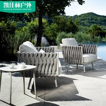 Outdoor sofa villa area waterproof creative furniture rattan sofa courtyard outdoor leisure hotel soft rattan furniture