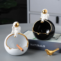 Nordic Astronaut Ashtrays Ceramic Creative Personality Ins Home Living Room Decoration Anti-Fly Ash Astronaut Pendulum