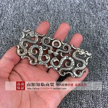 Antique old Miao Silver Silver copper brass silver plated brand hollow Double Dragon young Dragon Dragon Phoenix double-sided pendant
