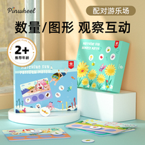 Pinwheel infant monteshi educational toy baby graphic digital matching card Enlightenment cognitive board