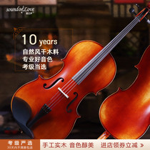 Violin beginners Childrens introductory practice Solid wood handmade piano professional examination violin college student piano 1 4