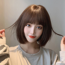 Real hair age reduction wave head wig short hair styling wig set female hair first love girl round face full head cover
