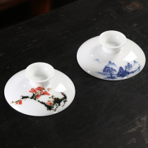 Household ceramic lid bowl lid kung fu tea set tea bowl lid blue and white porcelain zero with lid Tea Bowl single lid bowl lid