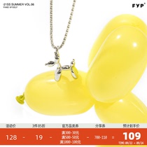 FYP Wang Jiaer same Tide brand hip-hop niche design wild dog couples necklace male ins summer