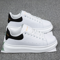 New autumn leather Ming McQueen small white shoes increased thick soled sports casual shoes breathable Korean version of mens and womens shoes