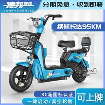 New national standard adult electric bicycle 48V double small student pedal power lithium battery car