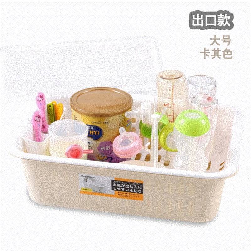 Baby bottle storage box Baby tableware storage box Chopsticks supplies Milk powder box dustproof cover dry hot selling