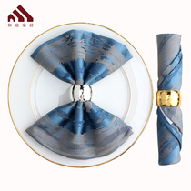 And atrium light and luxurious Nordic mouth cloth Napkin Cloth Fold Flowers Hotel Restaurant Western Dining Mat Cloth Around neck Chinese Fang Towel Clasp