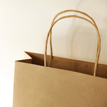 clumsy thick medium kraft paper tote bag high quality high quality art small fresh Japanese simple retro paper handle blank DIY paper bag