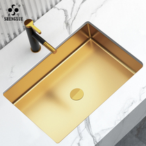 Shengxue 304 stainless steel gold basin under the table Built-in wash basin Light luxury bar bed and breakfast art basin wash basin