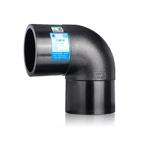Butt PE pipe 90 degree elbow 110 hot melt water supply pipe PE water pipe pipe joint fittings