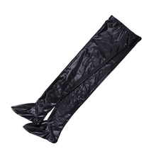 Womens sex underwear non-slip patent leather socks coated socks zipper patent leather skirt short patent leather high tube socks sm alternative men