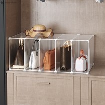 Bag rack Net red home bedroom wardrobe partition partition shelf transparent finishing box leather bag shelf