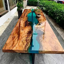 Epoxy resin river table creative wave tea table poplar wood table net red coffee table tea table countertop desk
