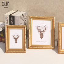  Golden photo frame Life photo frame table 5 6 7 8 10 inch picture frame wall hanging A4 washable photos made of photo frame