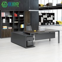 Guangzhou office furniture boss desk single master desk simple modern manager room with side cabinet table and chair combination