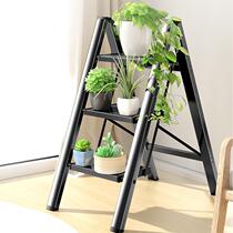 Household folding small ladder indoor thick aluminum alloy herringbone ladder multi-function moving stairs three-step ladder horse stool