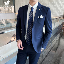 Rich bird spring and autumn new Korean version suit mens business casual formal best man wedding suit solid color single west