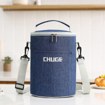 Round lunch box bag Insulation bag Bento bag Insulation bucket bag Round bucket bag portable large bento bag with rice bag
