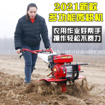 New small diesel micro tiller Agricultural plow soil turning trenching machinery tillage field turning household arable land rotary tiller