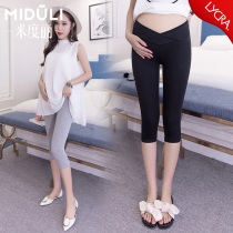Pregnant women leggings summer thin seven-point shorts fashion low waist pregnant women pants tide mom wear safety pants summer wear