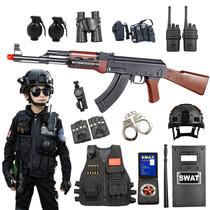 Childrens electric toy gun small police real-life special police clothes full set of equipment boy toys eating chicken 3-6-10 years old
