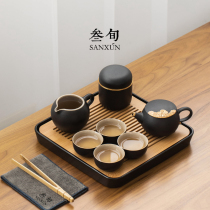 30 light luxury tea pot tea set Household living room small set Kung Fu tea plate Ceramic teacup Office reception