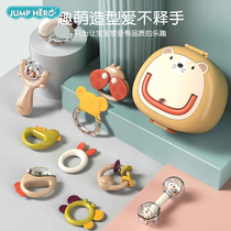 Baby hand bell toy 0-1 year old newborn baby puzzle early education grasp can bite tooth glue 3-6 months baby comfort