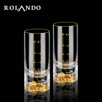 Creative two two Jinshan white wine glass set household crystal glass 2 two with scale large one Cup bullet Cup