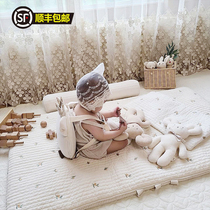 South Korea imported Malolotte baby embroidered cotton mattress Anti-mite kindergarten nap folding portable machine washable