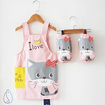 Childrens apron painting painting clothes brush writing anti-dirty protective sleeves children sleeveless calligraphy and painting boys and girls