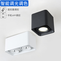 Stepless dimming color grading surface mounted downlight Square single-head double-head four-head LED no main spotlight cob living room bold light